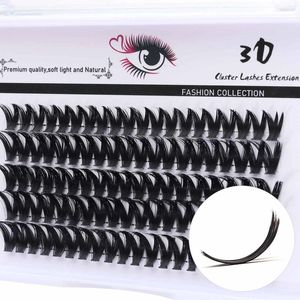 False Eyelashes Faxu Mink Hair Cluster Lashes Mix Lenghth C/D Curl Individual Thin Band DIY Eyelash Extension Girls