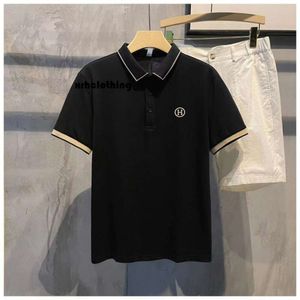 t shirt men China-Chic high-quality polo shirt fashion brand short T-shirt 2024 summer new men's collar half sleeve