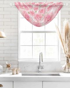 Gardinrosa blommorosor Struktur Oregelbundet mönster Tulle gardiner för vardagsrum sovrum ren kök voile draperier
