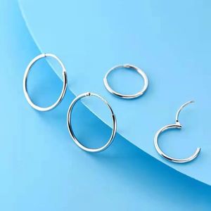 SOMILIA 18K Golden Plated Hoop Earrings for Women and Man925 Sterling Silver Jewelry 12MM Fashion Womens 1020mm 240531