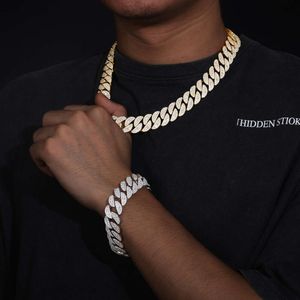 Factory grossist 18mm Sterling Sier VVS Moissanite Diamond Iced Out Cuban Link Chain Hip Hop Halsband Mens smycken