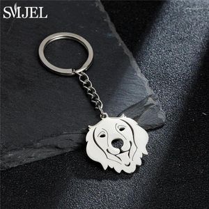 Keychains Cute Shepherd Dog Keychain Fashion Stainless Steel Animal Keyring Ornament Poodle Key Chain Ring Backpack Pendant Kids Toys Gift