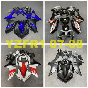 YZF R1 2007 2008ヤマハのクールなフェアリングYZF R 1 07 08無料カスタムボディワークオートバイアクセサリーシェルフェアリングキット