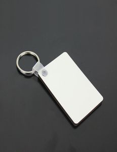 Partihandel 100st MDF Tom Key Key Chain Rectangle SubliMation Wood Key S For Heat Press Transfer Photo Logo Thermal Printing Gift-FreeShip4548885