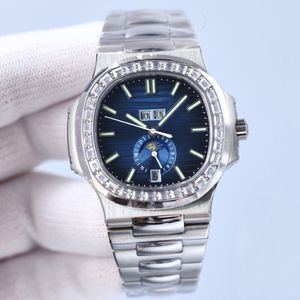 Classic Mens Watch Case With Diamonds Mechanical Automatic Watches Sapphire Waterproof 40MM Business Wristwatch Montre de Luxe 327M
