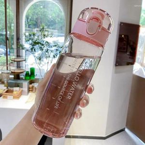 Garrafas de água grande capacidade de copo rosa multifuncional moda portátil anti-queto