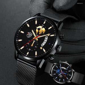 ساعة Wristwatches 2023 Watchite Watch for Men Fashion العلامة التجارية الأنيقة الذكور الفولاذ المقاوم للصدأ الذهب الكوارتز الساعات غير الرسمية رجال Relogio 180m