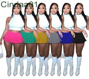 Sexy Solid Color Mini Skirt Skirt Abito per ragazze abiti da due pezzi abiti Delizio Doldoming CodyCon Abbigliamento1298824