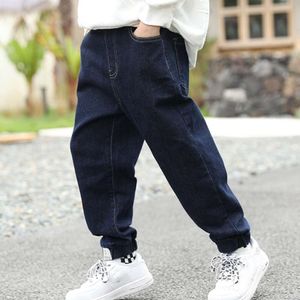 Plain Blue Jeans Boys Casual Pencil Denim Trousers Pants Kids Clothes 4 5 6 7 8 10 12 14 Years Old OKD239571 F4053