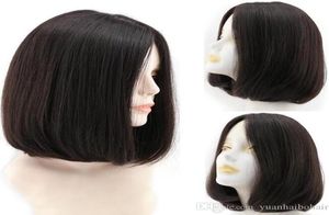 Bob Kosher Wigs Black Color Wigs de alta qualidade 12A Melhor cabelo virgem humano da Virgem Mongólia Silky reta 4x4 Base de seda Judaica Fast 8857737