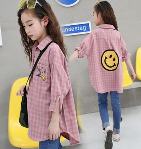 baby clothes spring new girl loose children plaid teens longsleeved thin casual shirt Y2007049306493