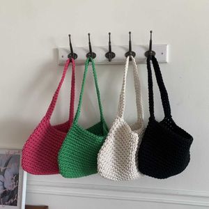 Womens Bag One Shoulder Handwoven Handheld Solid Korean Edition Cute Bucket Small Beach Holiday