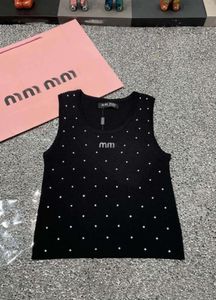 Kadın tank üst kolsuz Camisole Yaz Yeni Klasik Tasarımcı Rhinestone Funky T-Shirt Yelek Tatil Modeli Siyah Beyaz Pembe Boyut S-L Şık Yelek