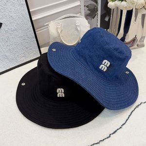 Denim hattar för män hink hatt designer hattar gorras sommar fast färg gorras bokstäver mens cap womam flänsande bonnet casual klassiska tillbehör mz148 h4