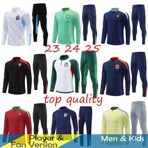 2023 24 Narodowa drużyna piłkarska Kombinezon treningowy 23/24/25 Połowa Zip Mężczyźni i Kid Football Tracksuit Sweter Sweter 398