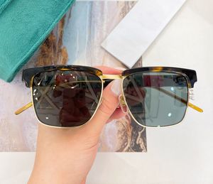 Óculos de sol quadrados Havana de ouro/lente verde homens designers de glasses de verão Glasies Gafas de Sol Shades UV400 Proteção Eyewear