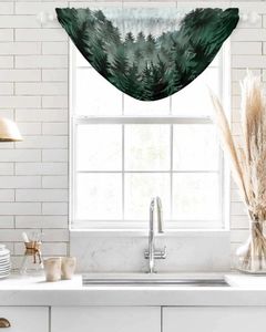 Kurtyna akwarela lasu ptak ciemnozielone nieregularne design zasłony okienne do sypialni nowoczesne dekoracje domowe tiulowe zasłony