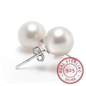 Charm 925 Sterling Silber 6mm/8mm/10mm Süßwasserkultivierter Perlenknopfball -Ohrringe für Frauen als beste Geschenke Jewerlyl4531