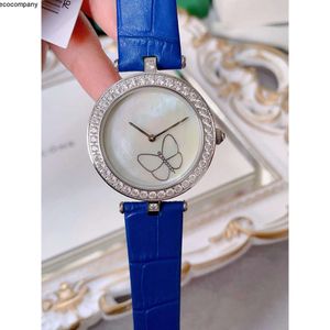 Van Causal Lady G vattentäta kvinnor Titta på Cleefly Designer Van Luxury Fashion Causalq Ny Womens Belt Diamond Thin Waterproof Charms Butterfly Montre de E9PR F7V2