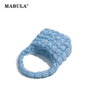 Mabula trapunted bobble imboding womans borsetta pieghetta piccola borsa semplice design a colori solidi spalla femmina borsetta 240531