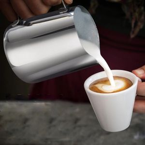 Konco Rostfritt stål Mjölkskummande kanna Mjölkpanna Cup Jug Creamer Accessories Lämpliga för barista espressomaskiner 240528