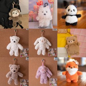 Cute cute lamb keychain rabbit hair grabber plush doll backpack key decoration button plush toy