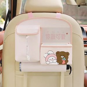 Storage Bags Hanging Bag Tissue Cover Box Car With Trash Can Children's Cute Cartoon Utility Seat Back