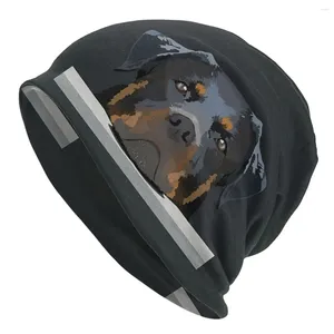 Berets digitais Skullies Beanies Caps de primavera de outono para homens Mulheres Rottweiler Ski Bonnet Hats
