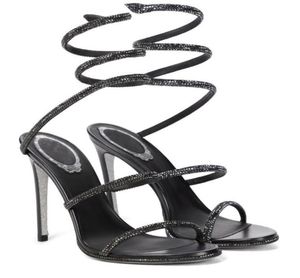 Sexy Renes Cleo Crystalembelleed Leather Sandals Scarpe Donne Strappy Donne Belle Pompe Luxuria Brands Summer Caovillas Lady High Heels 4862337