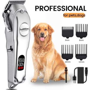 Scissors Shears Professional dog hair clipper all metal rechargeable pet trimmer cat shaver cutting machine dog beauty machine low noise G240529