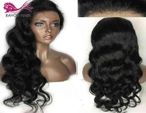 Eayon Loose Wave 545 Silk Base Glueless Full Lace Human Hair Wigs Peruansk Remy med Pre Plucked Natural Line5322081