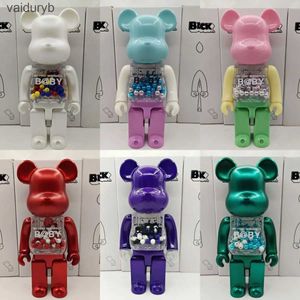 Figury zabawek akcji wargowe 28cm 400% Bearbrick DIY Paint Bear Cegła Zabawki Zbudowanie ozdób Doród domu Dekree dzieci prezent urodzinowy H240531