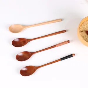 Łyżki 1 kawałek rączki łyżka drewniana japońska i koreański styl prosty 23,5 4 cm domowy zastawa stołowa