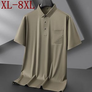 8xl 7xl 6xl Brand Polo Shirt Men Men Summer Complete -Tops High And Ice Silk Skybors Murens с Pocket 240431