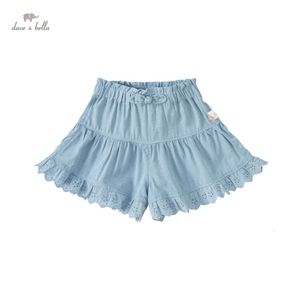 Dave Bella Kids Short Pant Summer Fashion Blue Print Shorts Daughter Uniform Shorts Family Matching Girl Clothes DB2221980 240531