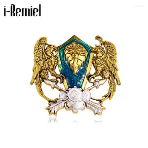 Broschen Retro Barock Engel Flügel Brosche für Männer Tier Eagle Metall Corsage Schmuck Männeranzug Email Lappel Pin Vintage Accessoires