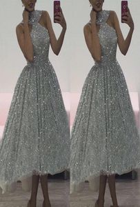 Halter Sequined Beaded High Low Graduation Dresses Short Prom Dress Evening Dresses Blingbling Party Gowns Occasion Dress vestido 3085316