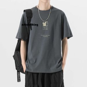 メンズデザイナーTシャツショートTシャツ、夏のトレンディなブランド、Instagramカジュアル服、ゆるいコットンジャケット、メンズハーフスリーブのトップ服