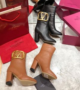 Stiletto Boots Boots Buots Buckle مصممي أحذية الجودة المصممين عالية BOOT5380548