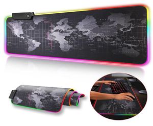 Gaming Mouse Pad Stor Mousepad RGB Computer Mouse Pad Gamer Mause Pad Desk Backbelyst MAT XXL Keyboard Pads Backlight Mauspad5627870