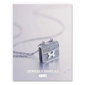 Er Halskette teure Design Engagement Halskette modische und kreative Diamantanhänger Silber mit Original -Logo R99L