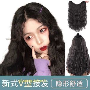 Loose Deep Wave Lace Human Hair Wigs Wig female long curly hair big wave one piece V-shaped wig piece natural traceless net red hair piece