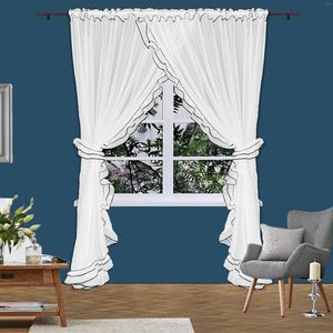 Curtain Flying White Sheer Curtains 1 Panel Semi Transparent Voile Rod Pocket Window Drapes For Living Room