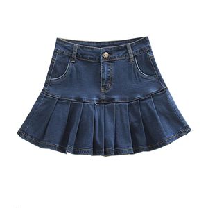Plus Size Skirts for Women 4xl 5xl 6xl Summer Fashion Patchwork Ruffles High Waist Shorts Skirt Woman Casual Pleated Denim 240531