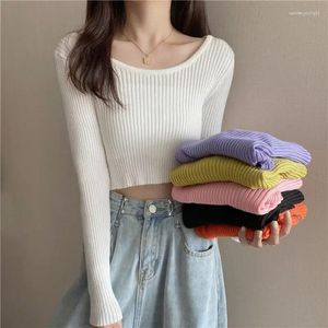 Kvinnors tröjor Kvinna Pullover Autumn Sweater Knitwear Långärmad topp Cardigan