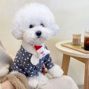 Hundkläder Polka Dot Print Autumn and Winter Sticked Cardigan Clothes Warm Puppy Chihuahua Yorkshire Treater For Small Dogs