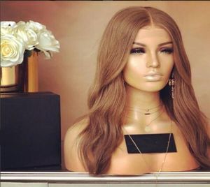 27 Miod Blond Lace Frontal Human Hair Peruki for Black Women Body Fave Brazylijskie Virgin Hair Natural Lineline7838683