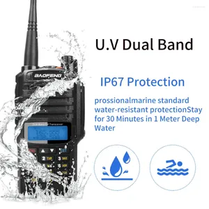Walkie Talkie Baofeng VHF UHF IP67 Propertável UV-9RPLUS Band FM UV-9R Plus 8W 128CH com 4000mAh Battery