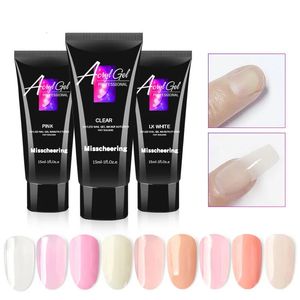 1560ml Colorful Extension Gel Nail Builder Pink White Clear Poly Builder Crystal Glue Soak Uv Manicure Long Lasting Diy Art 240520