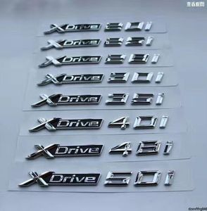 1x ny ABS Chrome Car xDrive Logo Emblem Trim Sticker X Drive 20i 25i 28i 30i 35i 40i 48i 50i för BMW X1 X3 X4 X5 X63357022